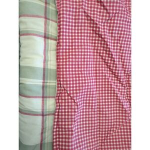 Westpoint Stevens Reversible King Comforter Red Gingham Olive Green Red Plaid